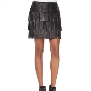 Fringe Leather Skirt